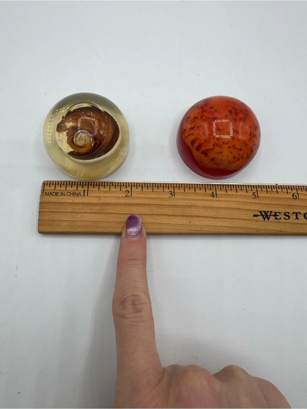 2 Vintage Acrylic Lucite Nautical Ocean Beach Seashells Paperweight